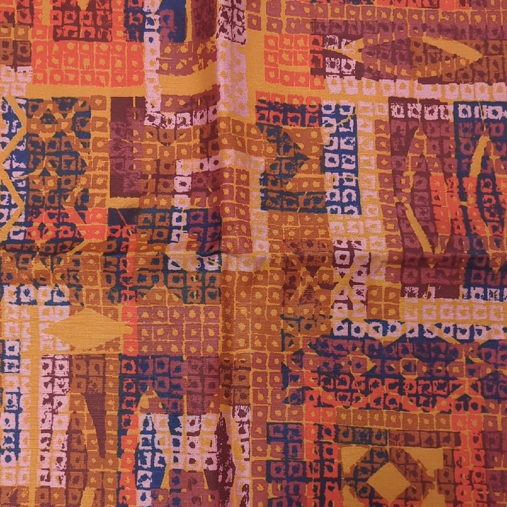 Vtg "Dillon" Pink, Orange, Blue Abstract Geometric Upholstery Fabric Sample 1.5Y